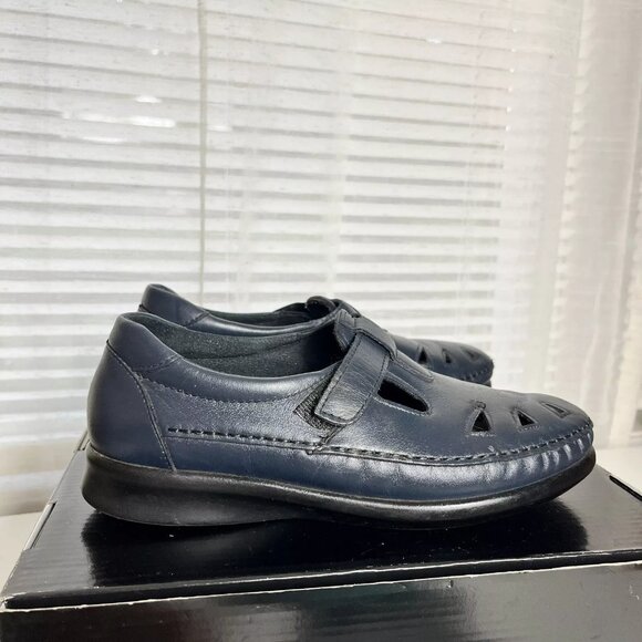 SAS Roamer Womens Size 7.5 Wode Mary Jane‎ Blue Leather Orthopedic Comfort Shoes - Picture 4 of 9